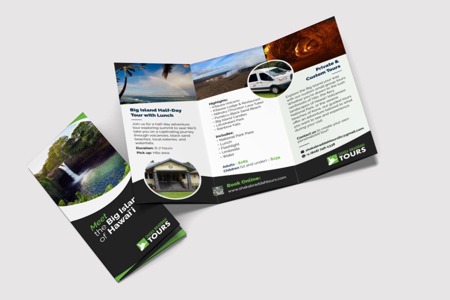 Brochure design for a tour company.