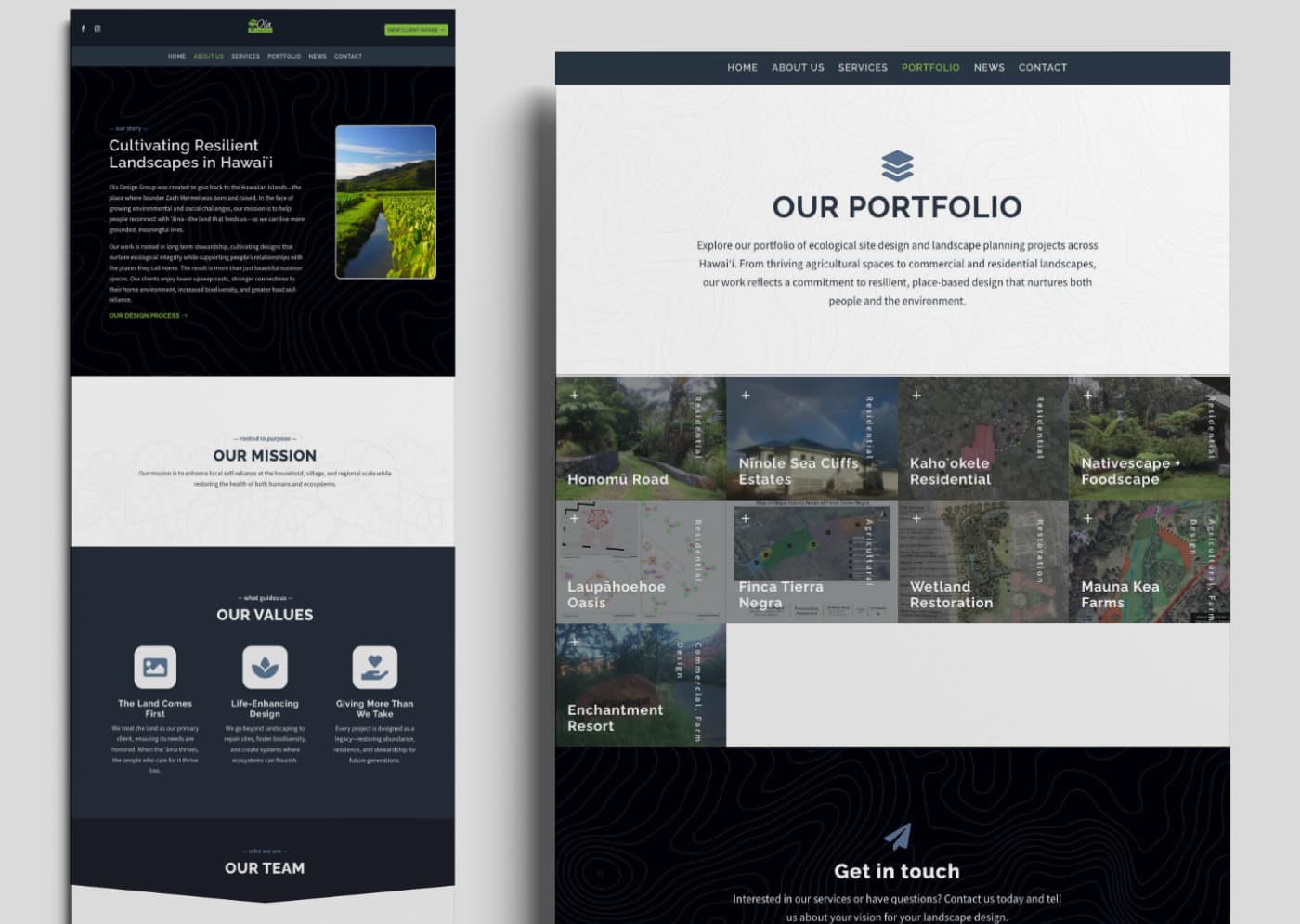Ola Design Group website design