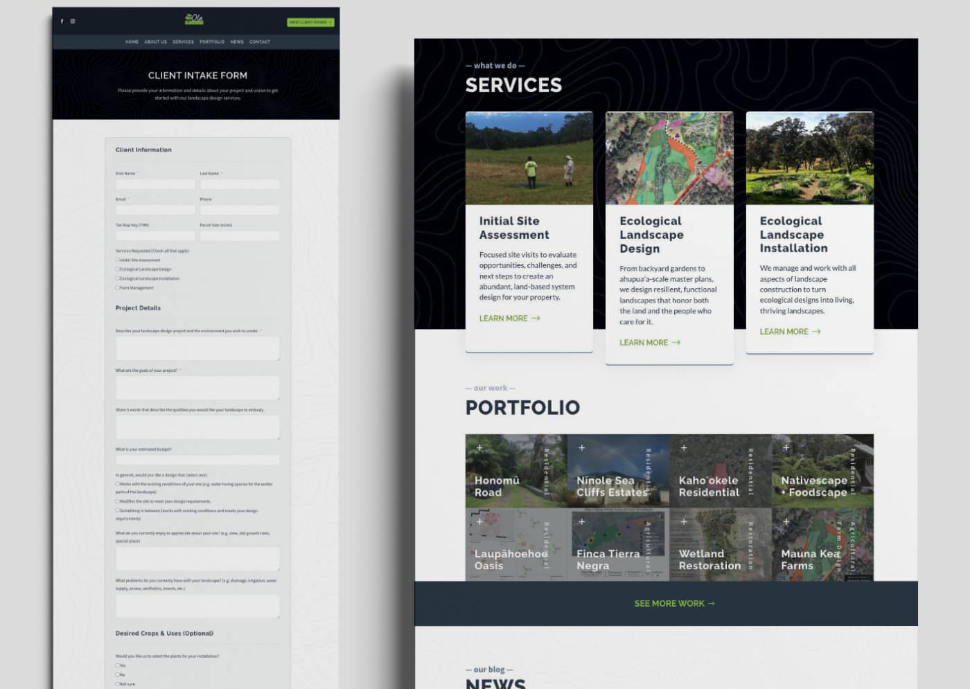 Ola Design Group website design